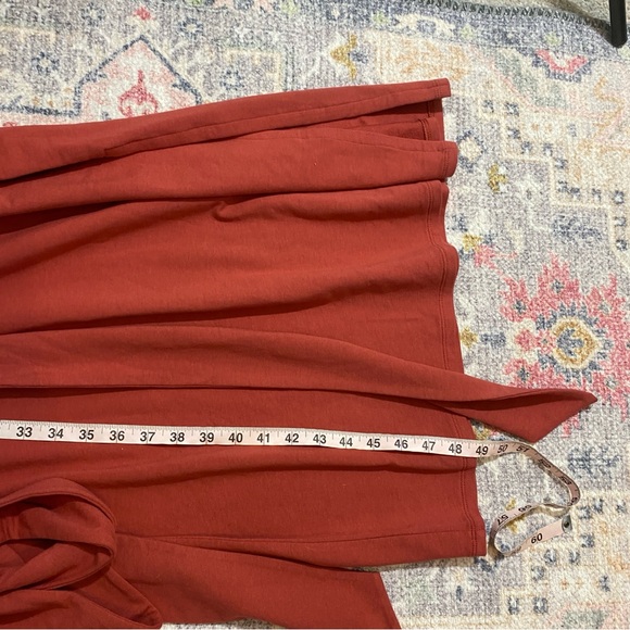 Pure J. Jill NWT Large Petite Brick Red Orange Pima Cotton Side Slit Midi Dress - Picture 15 of 15